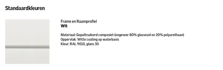Standaard kleuren Lichtstraat overzicht
