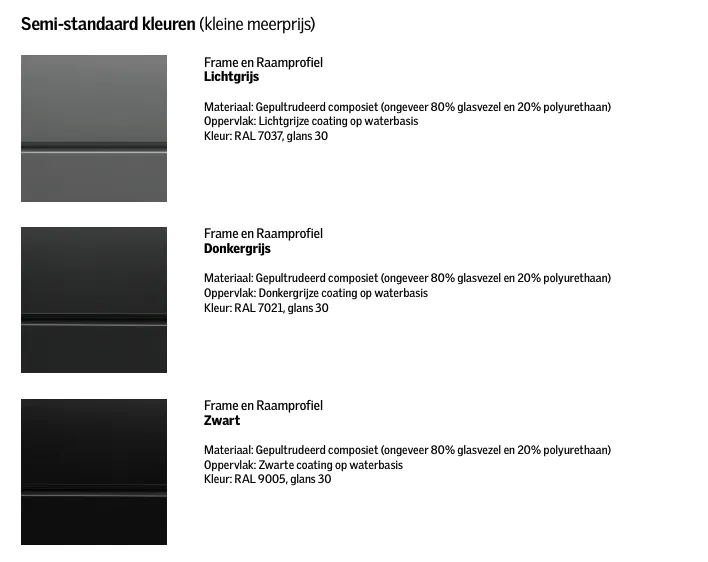 Semi standard kleuren Lichtband