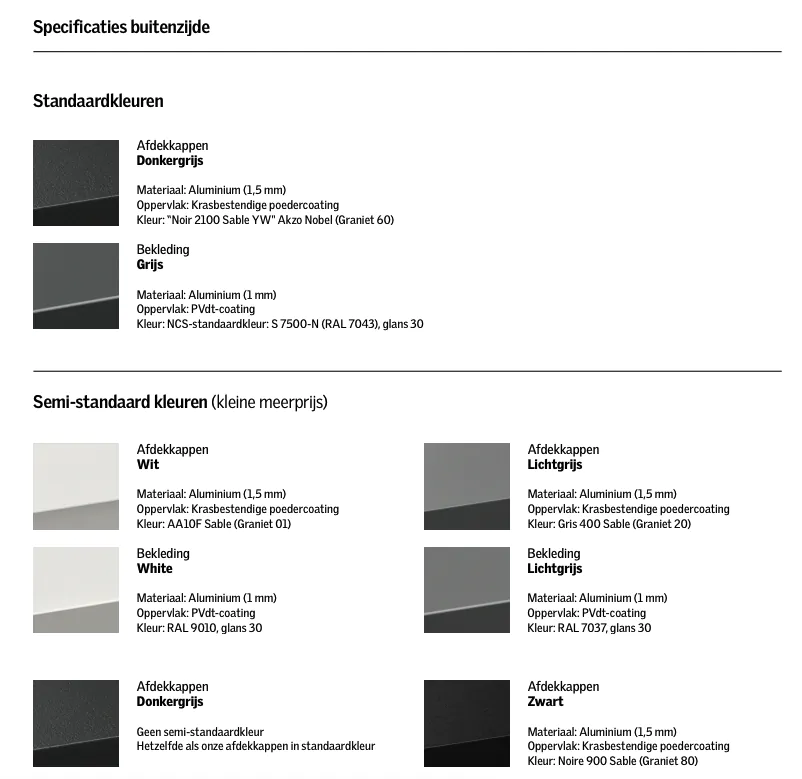 Specificaties Außenseite Lichtband